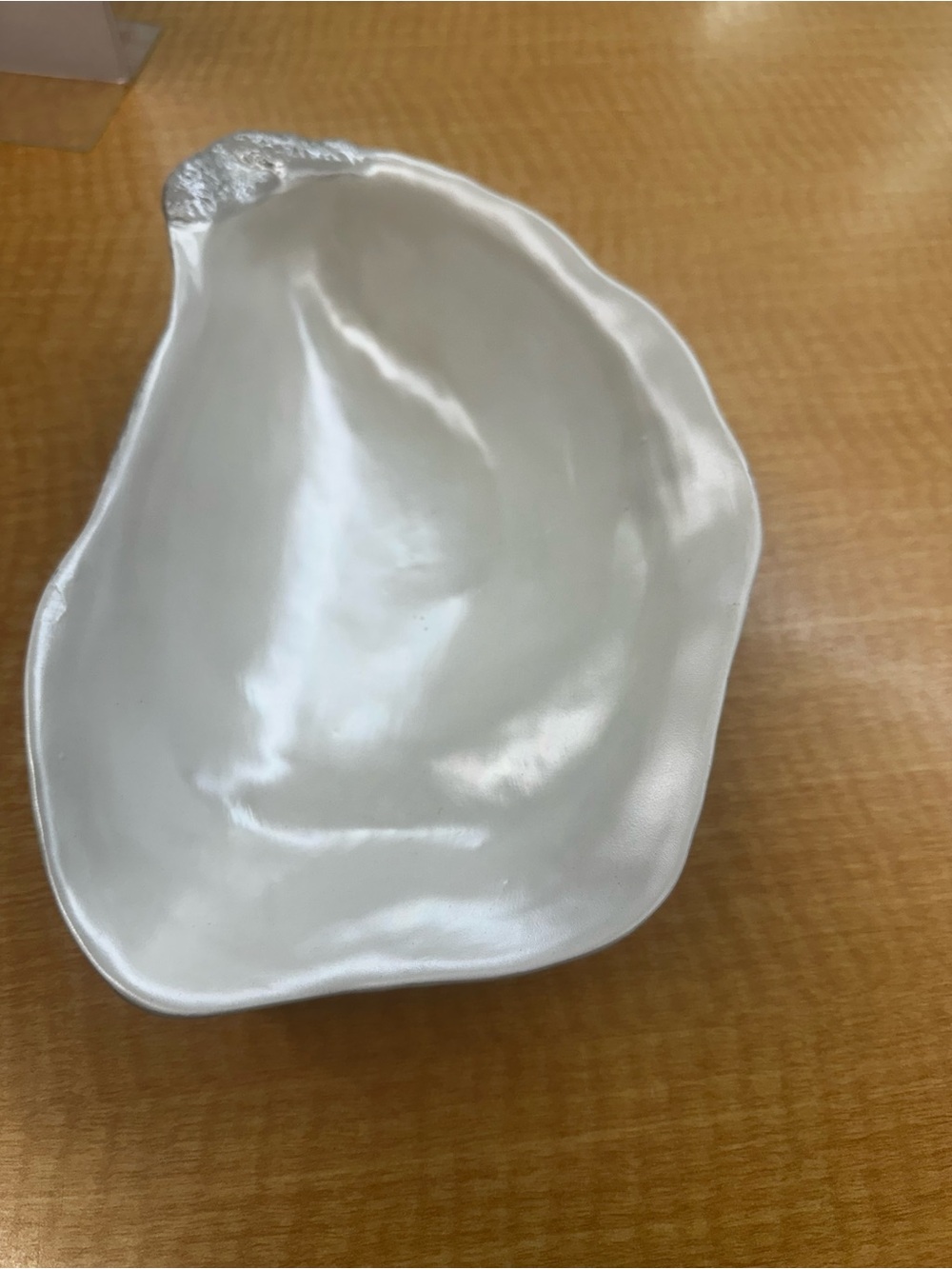 Coastal White Decorative Ceramic Oyster Shell Bowl from The Royal Standard. NWT
